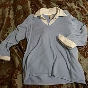 Faux layered sweater sz 1X collared shirt